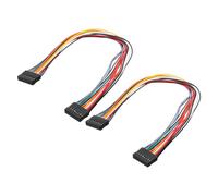 sourcing map Female to Female 16Pin Breadboard Jumper Wire 2.54mm Pitch Double Row Ribbon Cable 30cm Long Breadboard Ribbon Cables for Breadboard Electronic Projects Pack of 2,Multicolored