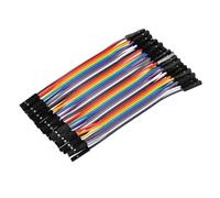 sourcing map Female to Female 40Pin Breadboard Jumper Wire 2.54mm Pitch Ribbon Cable 10cm Long Electronics Breadboard Ribbon Cables for Breadboard Electronic Projects Pack of 1