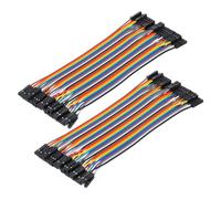 sourcing map Female to Female 40Pin Breadboard Jumper Wire 2.54mm Pitch Ribbon Cable 15cm Long Electronics Breadboard Ribbon Cables for Breadboard Electronic Projects Pack of 2