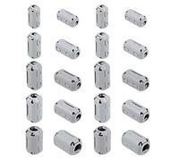 sourcing map Ferrite Cores Ring 3.5mm 5mm 7mm 9mm 13mm Clip-On RFI EMI Noise Suppression Filter Cable Clip, Grey 20pcs