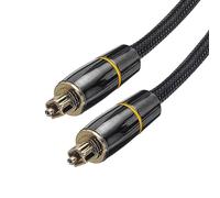 sourcing map Fiber Optic Audio Cable 9.8Ft/3M 360 Degree Rotating Braided Digital Audio Optical Cable Nylon Metal Shell 9.8Ft/3M Tos Optical Link Cable for TV DVD Amplifier Stereo Black