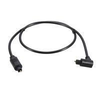 sourcing map Fiber Optic Audio Cable 90 Degree Digital Audio Optic Cable 3.3FT Long TOS Optical Link Cable PVC Plastic Connector for TV DVD Amplifier Stereo Black