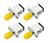 sourcing map Fiber Optic Coupler ST to SC Single Mode Simplex Fiber Optical Cable Adapter Fiber Optic Converter Connectors for Network Internet, 4 Pack