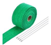 sourcing map Fiberglass Exhaust Wrap Tape, 2" x 16' Green Header Heat Wrap with 4 Stainless Ties for Hot Rods and Motorcycle