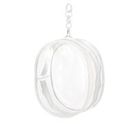sourcing map Figure Display Bag with Keychain, 15.5 x 8 x 18.5 cm PVC Oval Portable Dolls Pouch Carrying Case Storage Bag Keychain Charm for Showing Off Boxes Dolls, Milky White