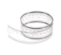 sourcing map Film Flexible Ruler 100cm 0.1mm Scale with R Angle & Width Lines PET Plastic Folding Straight Ruler Calibration Soft Ruler Measuring Tool for Factory, Transparent