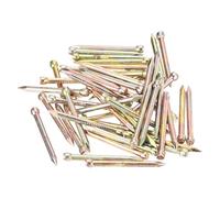sourcing map Finishing Nails 50pcs 28mm 1.1 Inch Hand-Drive Hardware Carbon Steel Nail Lost Head Nails, Color Zinc