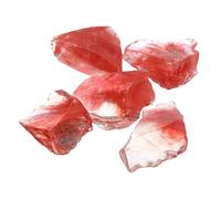 sourcing map Fire Glass for Fire Pit, 0.9 Pounds High Luster Reflective Tempered Glass Rocks for Natural Propane Fireplace, 3-5cm, Pink