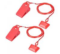 sourcing map Fitness Magnet Key, 36x25mm Shell, 15mm Dia. Magnet, Universal Safety Lock for Most Treadmill, Red 2Pcs