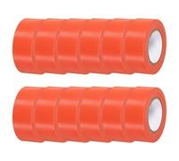 sourcing map Flagging Tape,12 Pcs Non-Adhesive Plastic Neon Survey Marking Tape 1 Inch x 98 Feet for Tree Hunting Boundaries Hazardous Areas Marking Ribbon Orange