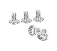 sourcing map Flanged Button Head Socket Cap Screws,100 Pcs M3x5mm - 304 Stainless Steel Socket Drive Fasteners Bolts, Fully Thread Machine Screws for Furniture Installation (Silver)