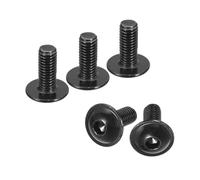 sourcing map Flanged Button Head Socket Cap Screws, 100 Pcs M5x14mm - 304 Stainless Steel Socket Drive Fasteners Bolts, Fully Thread Machine Screws for Furniture Installation (Black)