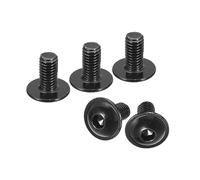 sourcing map Flanged Button Head Socket Cap Screws, 100pcs M5x10mm 304 Stainless Steel Black Oxide Socket Drive Fasteners Bolts, Fully Thread Machine Screws
