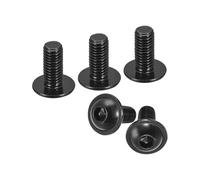 sourcing map Flanged Button Head Socket Cap Screws, 25 Pcs M8x20mm - 304 Stainless Steel Socket Drive Fasteners Bolts, Fully Thread Machine Screws for Furniture Installation (Black)