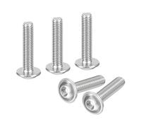 sourcing map Flanged Button Head Socket Cap Screws,50 Pcs M3x14mm - 304 Stainless Steel Socket Drive Fasteners Bolts, Fully Thread Machine Screws for Furniture Installation (Silver)