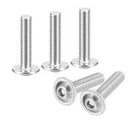 sourcing map Flanged Button Head Socket Cap Screws, 50 Pcs M5x22mm - 304 Stainless Steel Socket Drive Fasteners Bolts, Fully Thread Machine Screws for Furniture Installation (Silver)