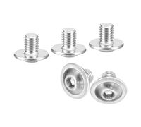 sourcing map Flanged Button Head Socket Cap Screws,50 Pcs M5x5mm - 304 Stainless Steel Socket Drive Fasteners Bolts, Fully Thread Machine Screws for Furniture Installation (Silver)