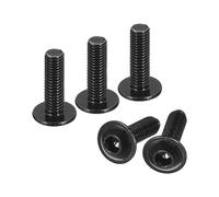 sourcing map Flanged Button Head Socket Cap Screws, 50pcs M3x10mm 304 Stainless Steel Black Oxide Socket Drive Fasteners Bolts, Fully Thread Machine Screws