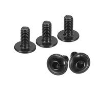 sourcing map Flanged Button Head Socket Cap Screws, 50pcs M4x6mm 304 Stainless Steel Black Oxide Socket Drive Fasteners Bolts, Fully Thread Machine Screws