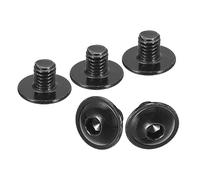 sourcing map Flanged Button Head Socket Cap Screws, 50pcs M5x6mm 304 Stainless Steel Black Oxide Socket Drive Fasteners Bolts, Fully Thread Machine Screws