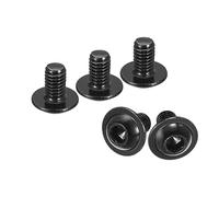 sourcing map Flanged Button Head Socket Cap Screws, 50pcs M6x10mm 304 Stainless Steel Black Oxide Socket Drive Fasteners Bolts, Fully Thread Machine Screws