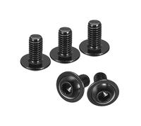 sourcing map Flanged Button Head Socket Cap Screws, 50pcs M6x12mm 304 Stainless Steel Black Oxide Socket Drive Fasteners Bolts, Fully Thread Machine Screws