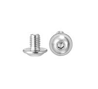 sourcing map Flanged Button Head Socket Cap Screws, M3*4mm Hex Socket Drive Screw, 304 Stainless Steel Fasteners Bolts, Fully Threaded Machine Screw 50Pcs