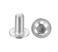 sourcing map Flanged Button Head Socket Cap Screws, M8x20mm Hex Socket Drive Screw, 304 Stainless Steel Fasteners Bolts, Fully Threaded Machine Screw 20Pcs