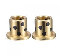 sourcing map Flanged Sleeve Bearings 12mm Bore 18mm OD 20mm Length 25mm Flanged Dia 3mm Flange Thickness Wrapped Oilless Bushings Brass 2pcs