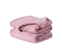 sourcing map Flannel Fleece Bed Blankets, Soft Warm Microfiber Blanket, Mesh Fuzzy Plush 330GSM Lightweight Decorative Solid Blankets for Bed Pink 70 x 100cm