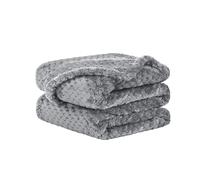 sourcing map Flannel Fleece Bed Blankets, Soft Warm Microfiber Blanket, Mesh Fuzzy Plush 330GSM Lightweight Decorative Solid Blankets for Bed Gray 70 x 100cm