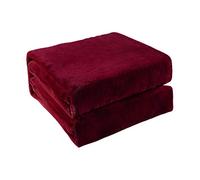 sourcing map Flannel Fleece Blanket Soft Lightweight Plush Microfiber Bed or Couch Blanket, Burgundy 180 x 200cm