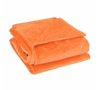 sourcing map Flannel Fleece Blanket Soft Lightweight Plush Microfiber Bed or Couch Blanket, Orange 150 x 200cm