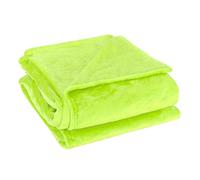 sourcing map Flannel Fleece Blanket Soft Lightweight Plush Microfiber Bed or Couch Blanket, Yellow Green 200 x 230cm
