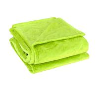sourcing map Flannel Fleece Blanket Soft Lightweight Plush Microfiber Bed or Couch Blanket, Yellow Green 180 x 200cm