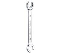 sourcing map Flare Nut Metric Wrench 15mm x 17mm High Carbon Steel Mirror Polished Chrome Plating Metric Wrench for DIY Hand-Making Automotive Repairs and Household Maintenance