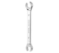 sourcing map Flare Nut Wrench 10mm x 12mm Metric Double Open End Thick Spanner Mirror Polish Finish 45# Steel Brake Line Wrench for Fuel Tube Hose Transmission Line, Silver