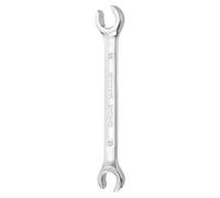 sourcing map Flare Nut Wrench 13mm x 14mm Metric Double Open End Thick Spanner Mirror Polish Finish 45# Steel Brake Line Wrench for Fuel Tube Hose Transmission Line, Silver