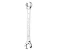 sourcing map Flare Nut Wrench 9mm x 11mm Metric Double Open End Thick Spanner Mirror Polish Finish 45# Steel Brake Line Wrench for Fuel Tube Hose Transmission Line, Silver