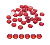 sourcing map Flat Back Round Acrylic Rhinestones,10mm SS45 Red Flatback Crystal Rhinestones for Crafts Clothes Shoes DIY Decoration Gifts 100Pcs