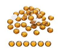 sourcing map Flat Back Round Acrylic Rhinestones,12mm Brown Flatback Crystal Rhinestones for Crafts Clothes Shoes DIY Decoration Gifts 50Pcs