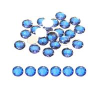 sourcing map Flat Back Round Acrylic Rhinestones,12mm Deep Blue Flatback Crystal Rhinestones for Crafts Clothes Shoes DIY Decoration Gifts 50Pcs