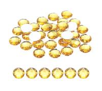 sourcing map Flat Back Round Acrylic Rhinestones,12mm Yellow Flatback Crystal Rhinestones for Crafts Clothes Shoes DIY Decoration Gifts 50Pcs
