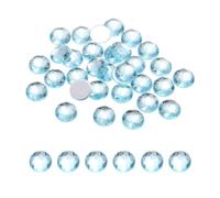 sourcing map Flat Back Round Acrylic Rhinestones,14mm Lake Blue Flatback Crystal Rhinestones for Crafts Clothes Shoes DIY Decoration Gifts 50Pcs