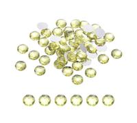 sourcing map Flat Back Round Acrylic Rhinestones,16mm Light Yellow Flatback Crystal Rhinestones for Crafts Clothes Shoes DIY Decoration Gifts 50Pcs