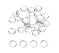 sourcing map Flat Back Round Acrylic Rhinestones,25mm White Flatback Crystal Rhinestones for Crafts Clothes Shoes DIY Decoration Gifts 25Pcs