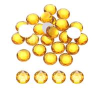 sourcing map Flat Back Round Acrylic Rhinestones,30mm Yellow Flatback Crystal Rhinestones for Crafts Clothes Shoes DIY Decoration Gifts 25Pcs