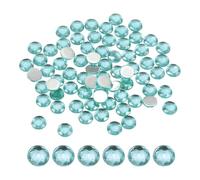 sourcing map Flat Back Round Acrylic Rhinestones,8mm SS45 Lake Blue Flatback Crystal Rhinestones for Crafts Clothes Shoes DIY Decoration Gifts 100Pcs