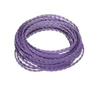 sourcing map Flat Braided Leather Cord, 5.5 Yards 5mm Faux Leather String, 3-Ply Crafts Braiding Straps for Jewelry Making Necklaces Purse Belt DIY Projects, Dark Purple