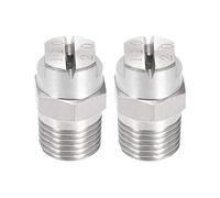 sourcing map Flat Fan Spray Tip - 1/4BSPT Male Thread 304 Stainless Steel Nozzle - 110 Degree 2.8mm Orifice Diameter - 2 Pcs